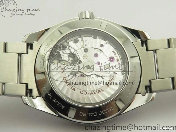 0224 FlexibleFit Aqua Terra 150M SS VSF 1:1 Best Edition Black Wave Textured Dial RG Hand on SS Bracelet A8500 Super Clone 8032